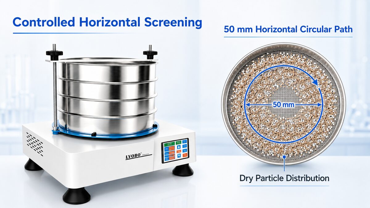 LVOBO BO-300SYB horizontal circular screening path and dry particle distribution diagram