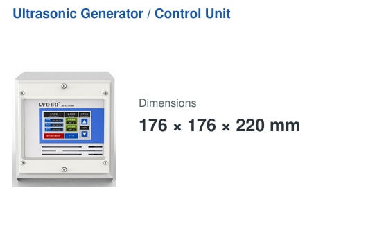 BO-UCH300F shared generator and control-unit dimensions: 176 by 176 by 220 mm